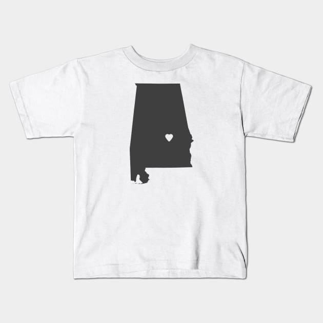 Alabama Love Kids T-Shirt by juniperandspruce